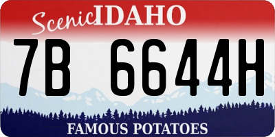 ID license plate 7B6644H