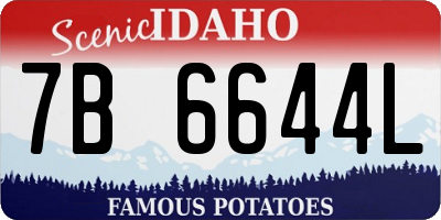 ID license plate 7B6644L