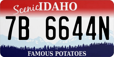 ID license plate 7B6644N