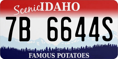 ID license plate 7B6644S