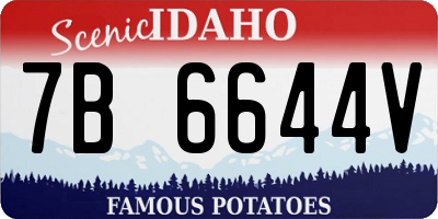 ID license plate 7B6644V