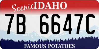 ID license plate 7B6647C