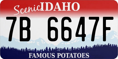 ID license plate 7B6647F