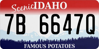 ID license plate 7B6647Q