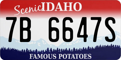 ID license plate 7B6647S