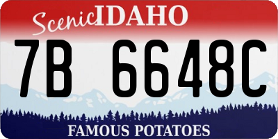 ID license plate 7B6648C