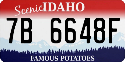 ID license plate 7B6648F