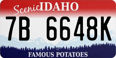 ID license plate 7B6648K