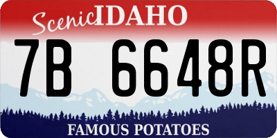 ID license plate 7B6648R