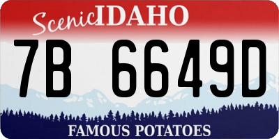 ID license plate 7B6649D