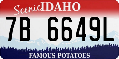 ID license plate 7B6649L