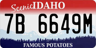 ID license plate 7B6649M