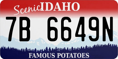 ID license plate 7B6649N