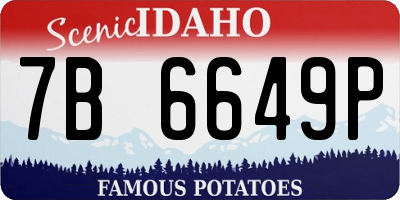 ID license plate 7B6649P