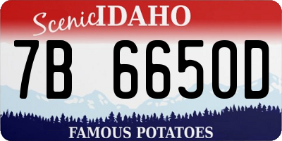 ID license plate 7B6650D
