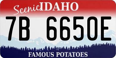 ID license plate 7B6650E