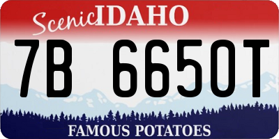 ID license plate 7B6650T