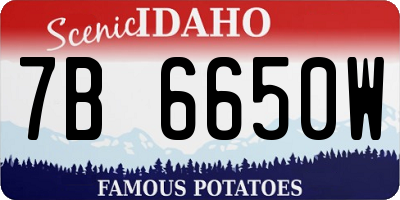 ID license plate 7B6650W