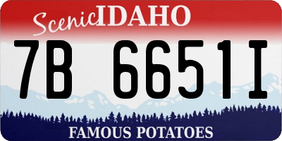ID license plate 7B6651I