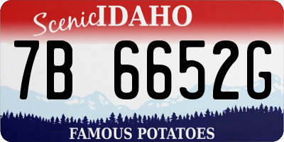 ID license plate 7B6652G