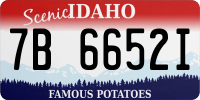 ID license plate 7B6652I