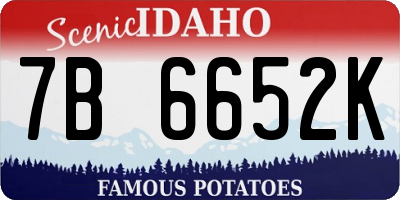 ID license plate 7B6652K