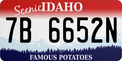 ID license plate 7B6652N