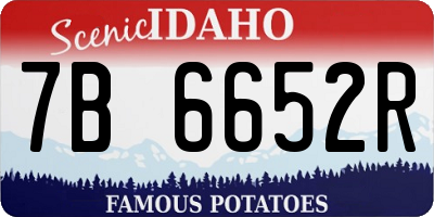 ID license plate 7B6652R