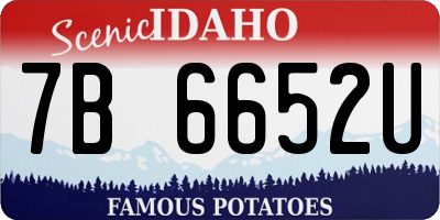 ID license plate 7B6652U