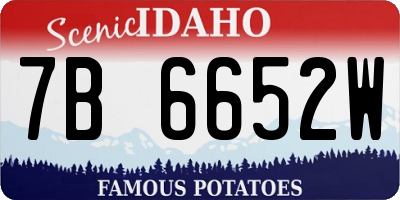 ID license plate 7B6652W