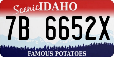 ID license plate 7B6652X