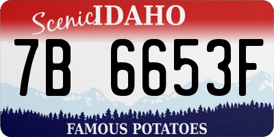 ID license plate 7B6653F
