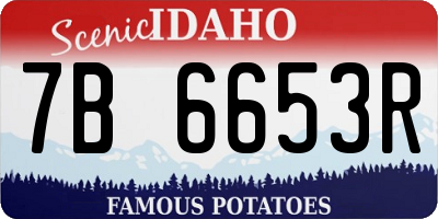 ID license plate 7B6653R