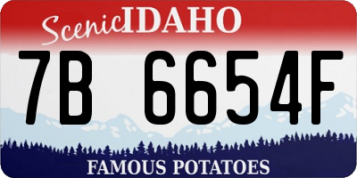 ID license plate 7B6654F