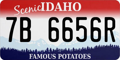 ID license plate 7B6656R