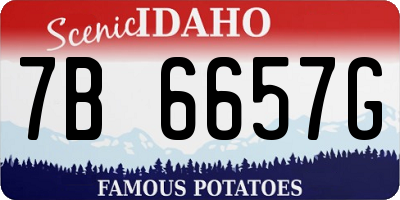 ID license plate 7B6657G