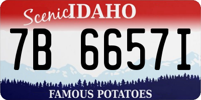 ID license plate 7B6657I