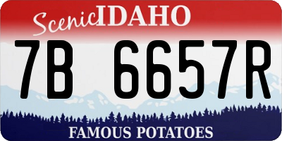 ID license plate 7B6657R