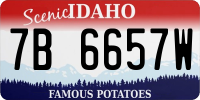 ID license plate 7B6657W