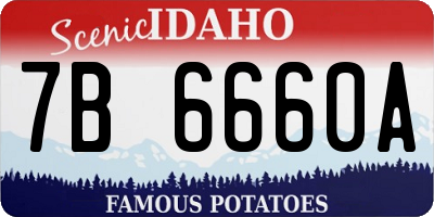 ID license plate 7B6660A