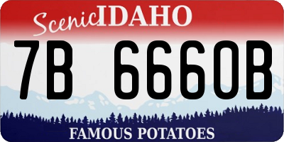 ID license plate 7B6660B