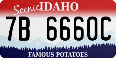 ID license plate 7B6660C