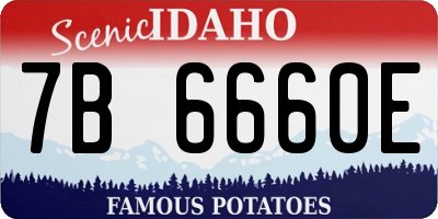ID license plate 7B6660E