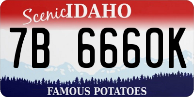 ID license plate 7B6660K