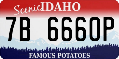 ID license plate 7B6660P