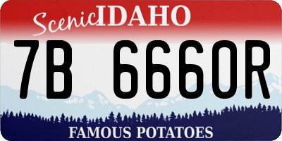 ID license plate 7B6660R