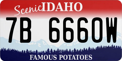ID license plate 7B6660W