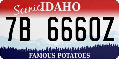 ID license plate 7B6660Z