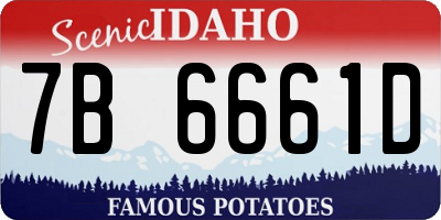 ID license plate 7B6661D
