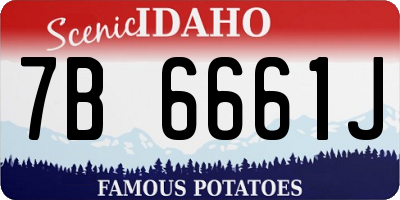 ID license plate 7B6661J